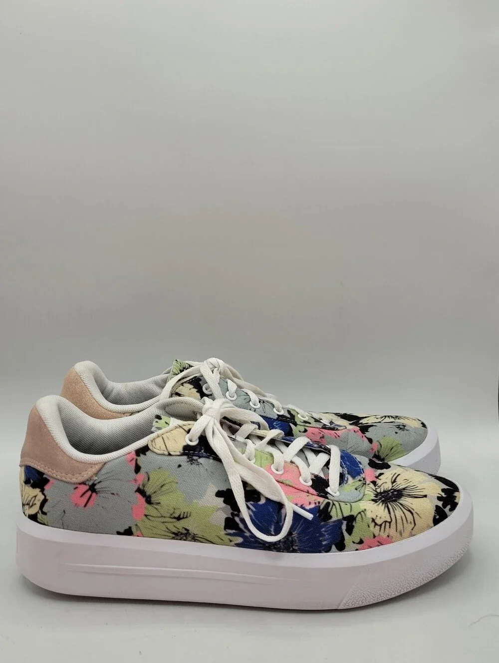 Adidas Court Platform CLN Floral Sneakers (GW9784) Size 8